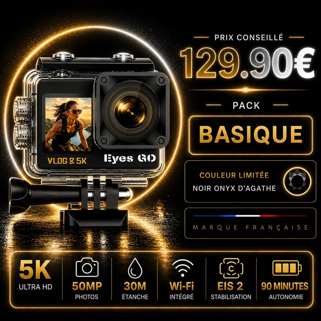 Caméra sport 5K 30fps 4K 60fps 28 accessoires 50MP double batterie