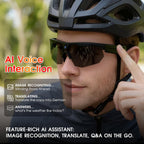 Lunettes connectées sport caméra 8 MP — stockage intégré, enregistrement vidéo