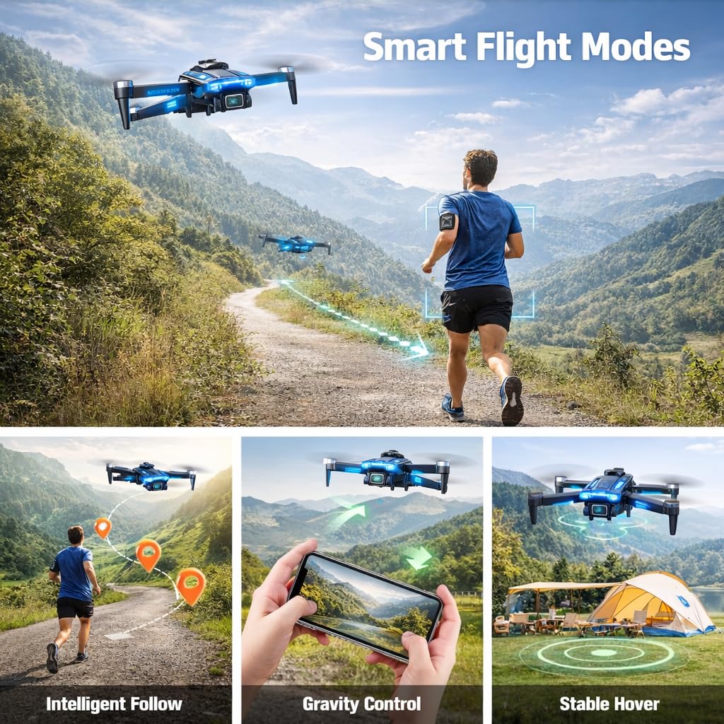 Drone caméra 1080P moteur sans balais — transmission 5G, vol jusqu'à 36 min