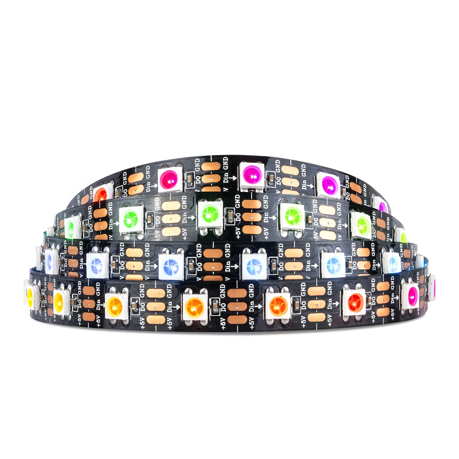 Ruban LED WS2812B adressable 5 m — LED pilotables une à une, DC 5V, effets dynamiques, découpable