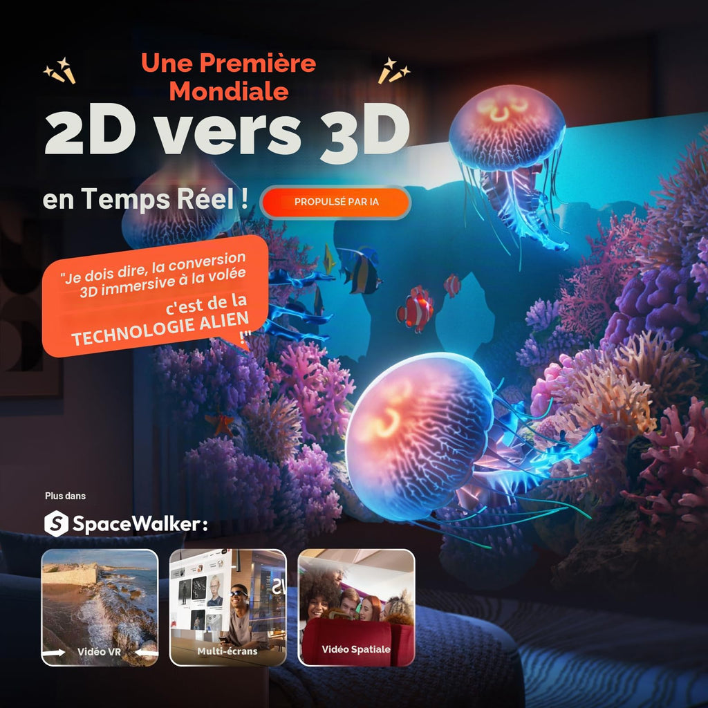 Lunettes XR AR Pro écran 135 pouces 120Hz 1000 nits audio Harman film