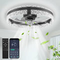 Ventilateur de plafond LED 50 cm noir — télécommande et appli, dimmable — vue 1