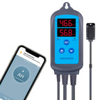 Prise hygrostat connectée WiFi — sonde d'humidité, contrôle app, double relais humidificateur/déshumidificateur