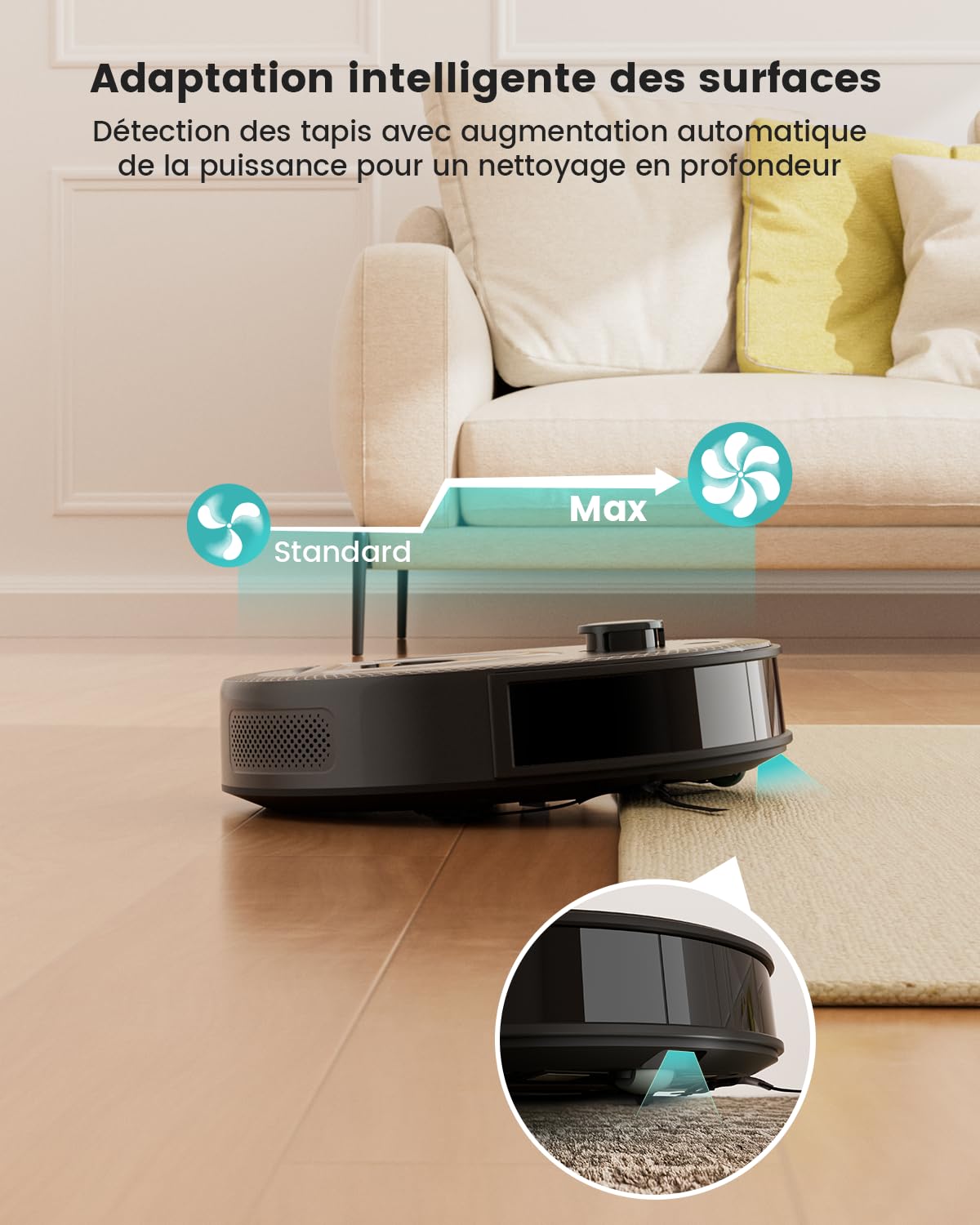 Robot aspirateur laveur 3 en 1 5000Pa navigation dToF cartographie auto