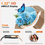 Montre connectée femme appel Bluetooth écran AMOLED suivi santé