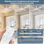 Ventilateur de plafond 122 cm blanc silencieux — LED 6 vitesses — vue 3