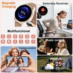 Montre connectée femme ronde 1,32" — appels Bluetooth, 120 modes sport, IP68