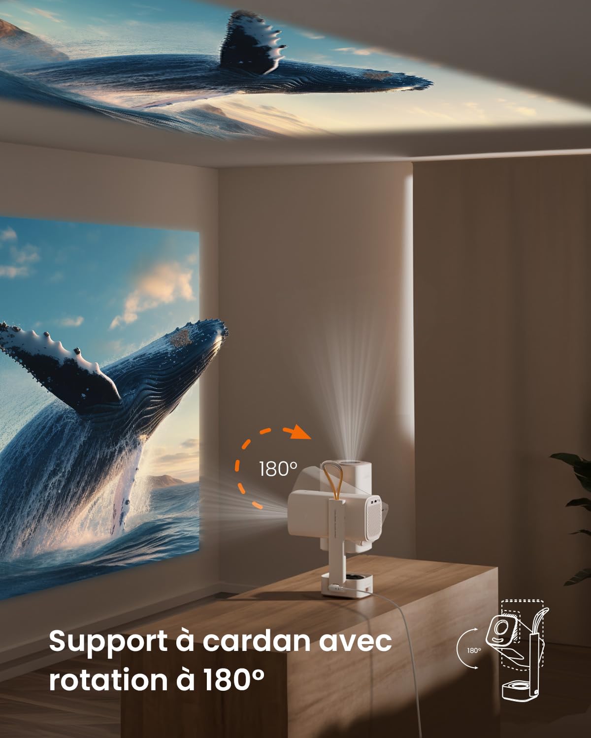 Vidéoprojecteur portable 1080P FHD HDR WiFi home cinéma YABER T1 Pro2