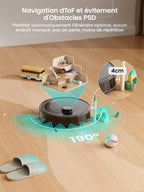 Robot aspirateur laveur 6000Pa navigation laser technologie nettoyage sol