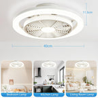 Ventilateur de plafond plafonnier LED Ø40 cm blanc — dimmable, discret — vue 7