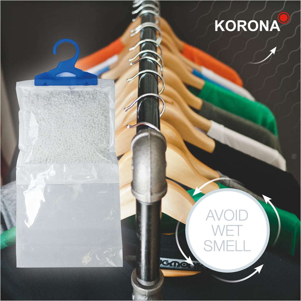 Kit 9 sacs déshumidificateurs suspendus — absorbe l'humidité, format compact 16 × 20 cm