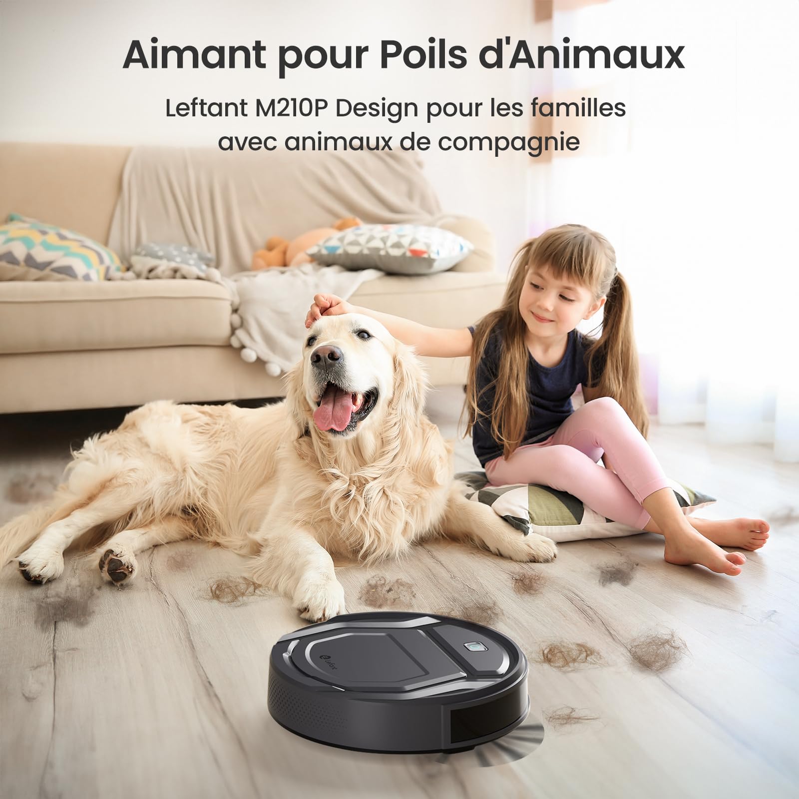 Robot aspirateur mince silencieux connecté WiFi app navigation auto