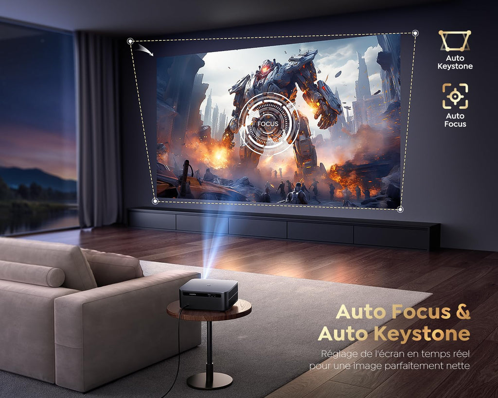 Vidéoprojecteur 4K 1600 ANSI Google TV Disney+ Netflix autofocus