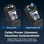 Mini caméra sport 1080P clip — objectif rotatif 180°, vision nocturne, fixation magnétique, 64 Go inclus