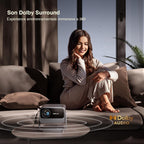 Mini vidéoprojecteur Full HD 1080P compatible 4K — autofocus, correction trapézoïdale 6D, WiFi & Bluetooth, apps intégrées (Netflix)