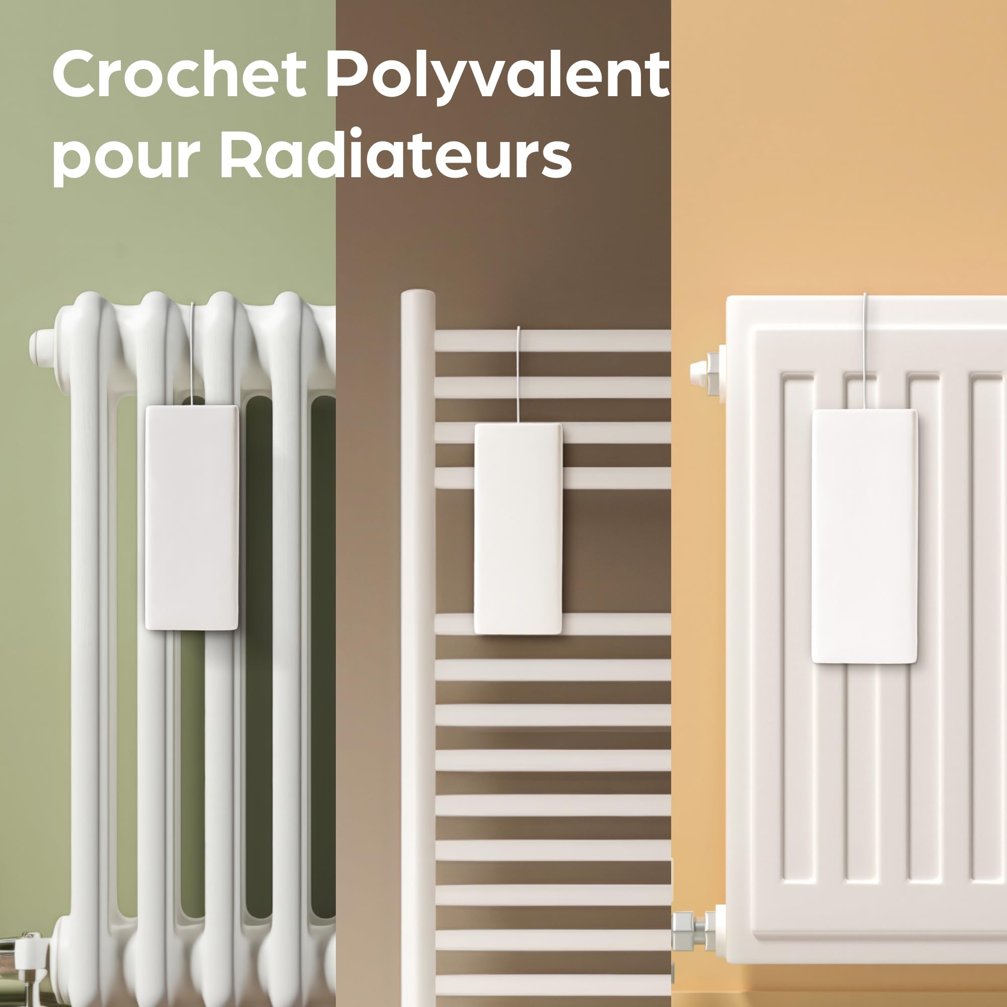 Set de 4 humidificateurs de radiateur en céramique — sans électricité, crochet de suspension universel