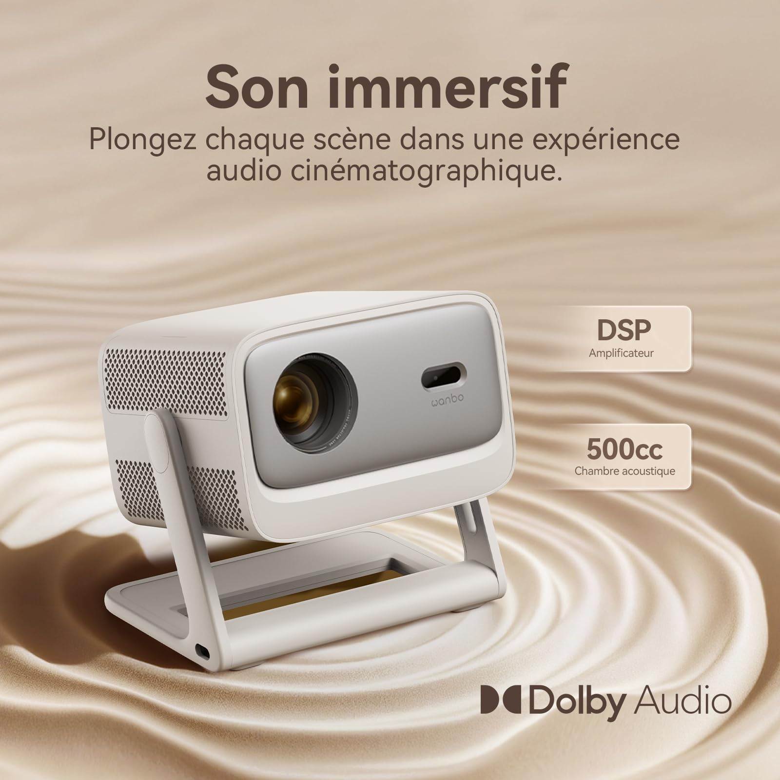 Vidéoprojecteur 4K Google TV Netflix 900 ANSI Dolby Audio WiFi