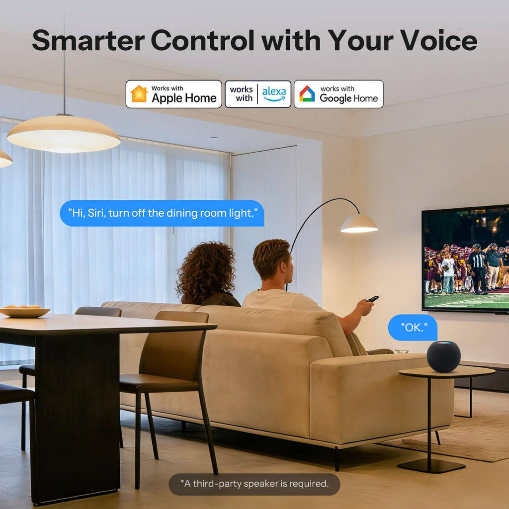 Interrupteur lumière intelligent Matter 2 canaux WiFi compatible Alexa