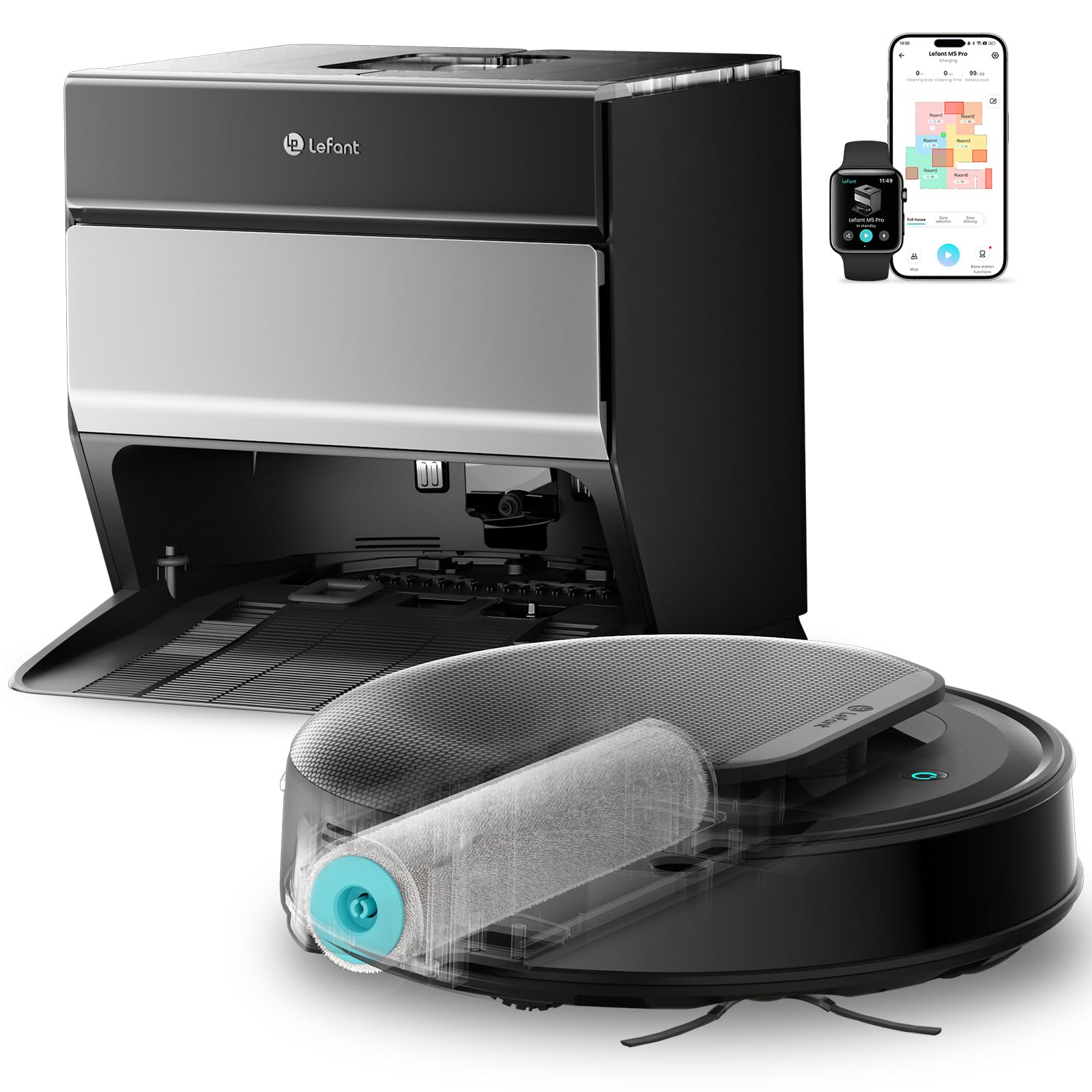 Robot aspirateur laveur 18000Pa nettoyage automatique intelligent navigation