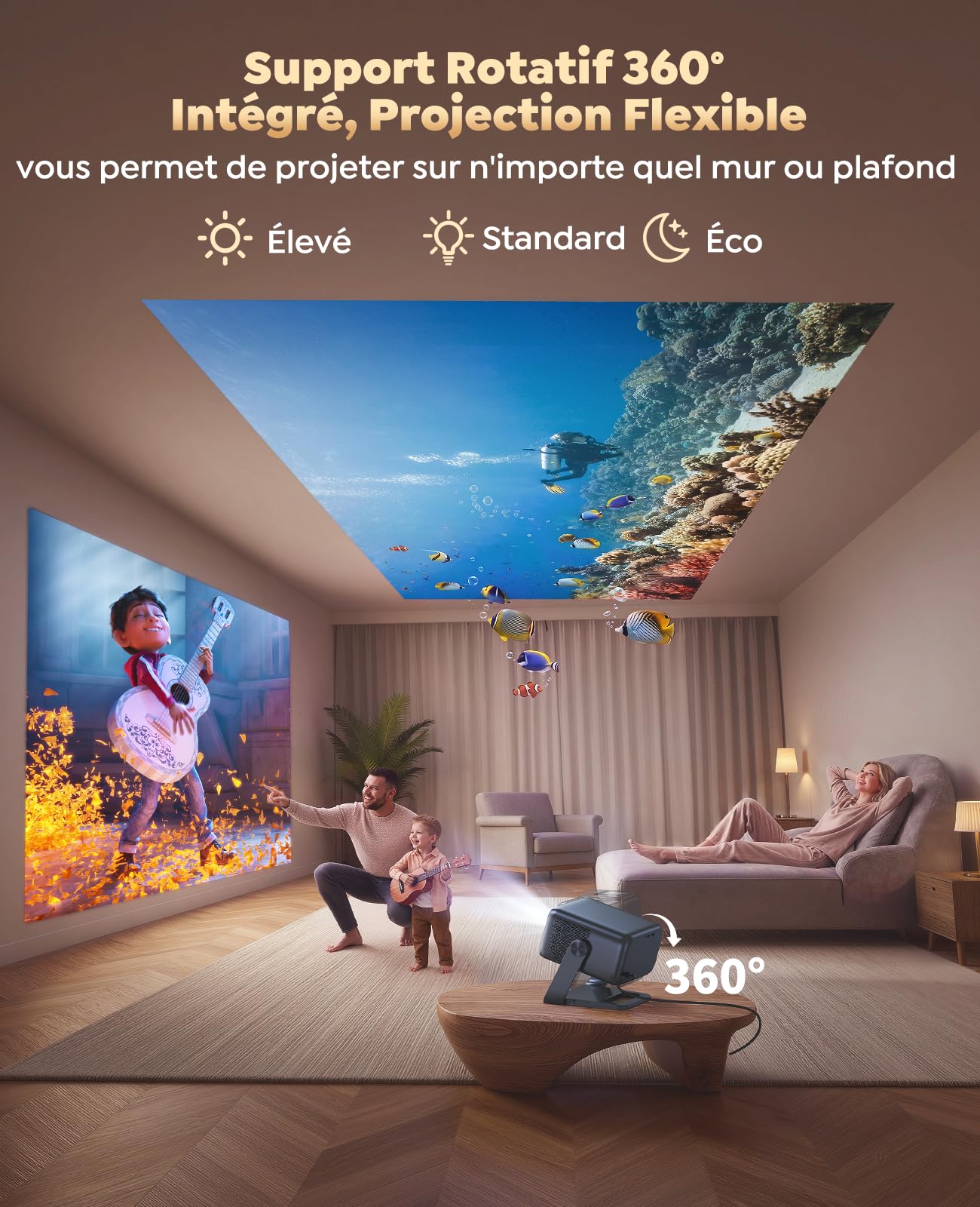 Vidéoprojecteur 4K Google TV 1300 ANSI home cinéma enceinte 36W