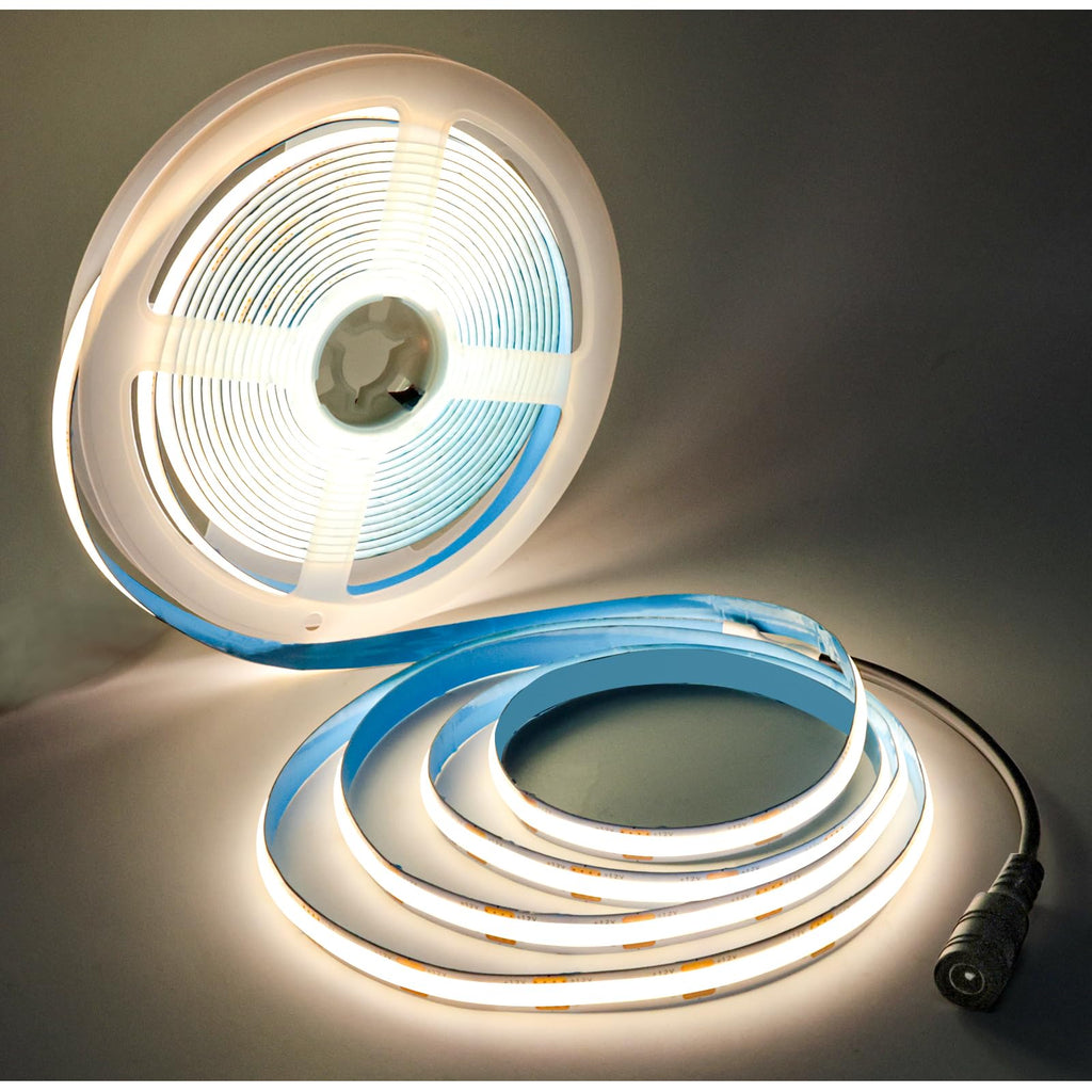 Ruban LED COB blanc naturel 4000K 5 m — 480 LED/m, 5000 lm, 12V basse tension, découpable