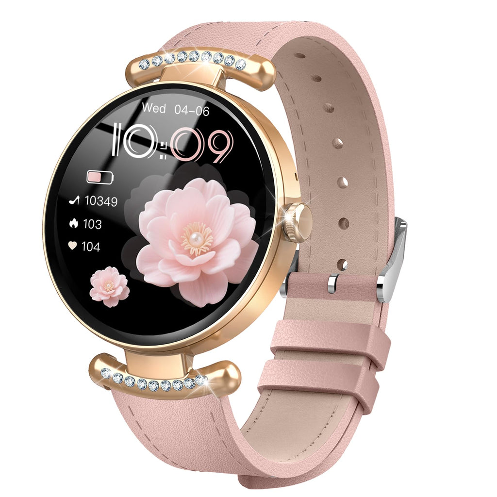 Montre connectée femme AMOLED 1,2 pouces appel Bluetooth fréquence cardiaque