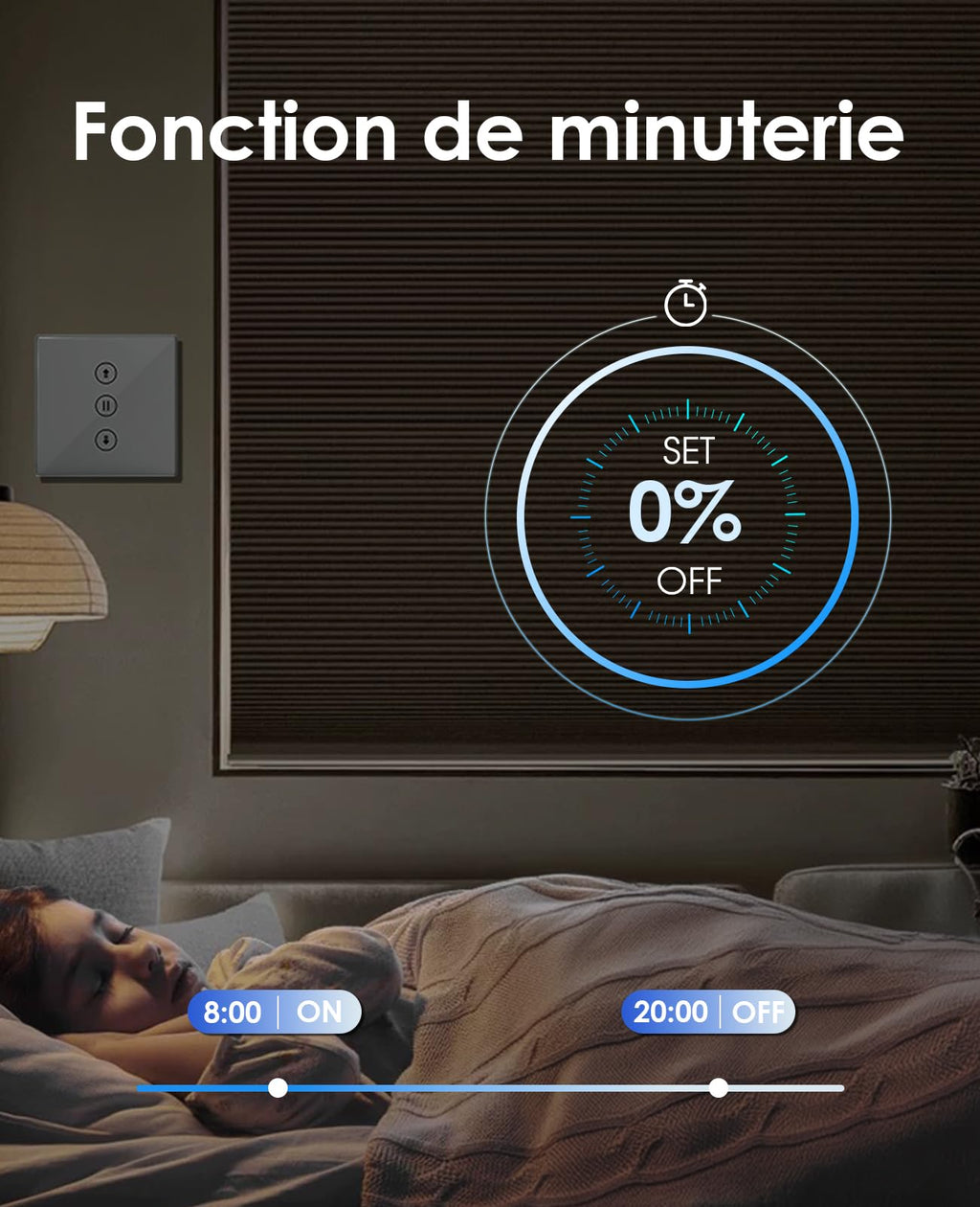 Interrupteur volet roulant connecté tactile 6 pack fil neutre WiFi