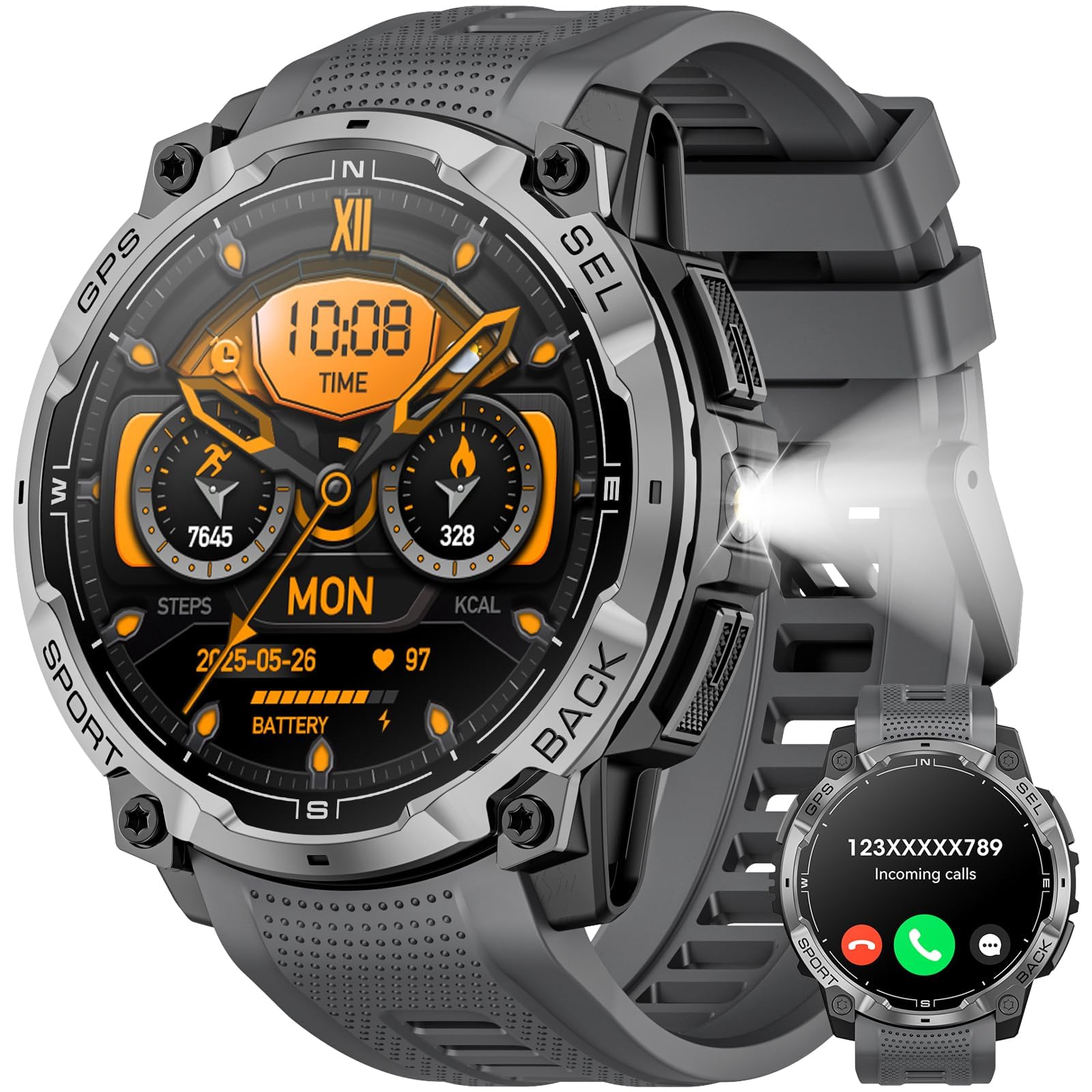 Montre connectée homme GPS militaire AMOLED 1,43 pouces HD appel Bluetooth