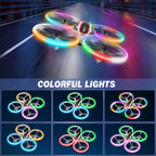 Drone caméra HD LED — maintien d'altitude, mode sans tête, 2 batteries