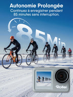 Caméra d'action 4K WiFi — double écran selfie, batterie 1000 mAh, time-lapse & slow motion, boîtier étanche