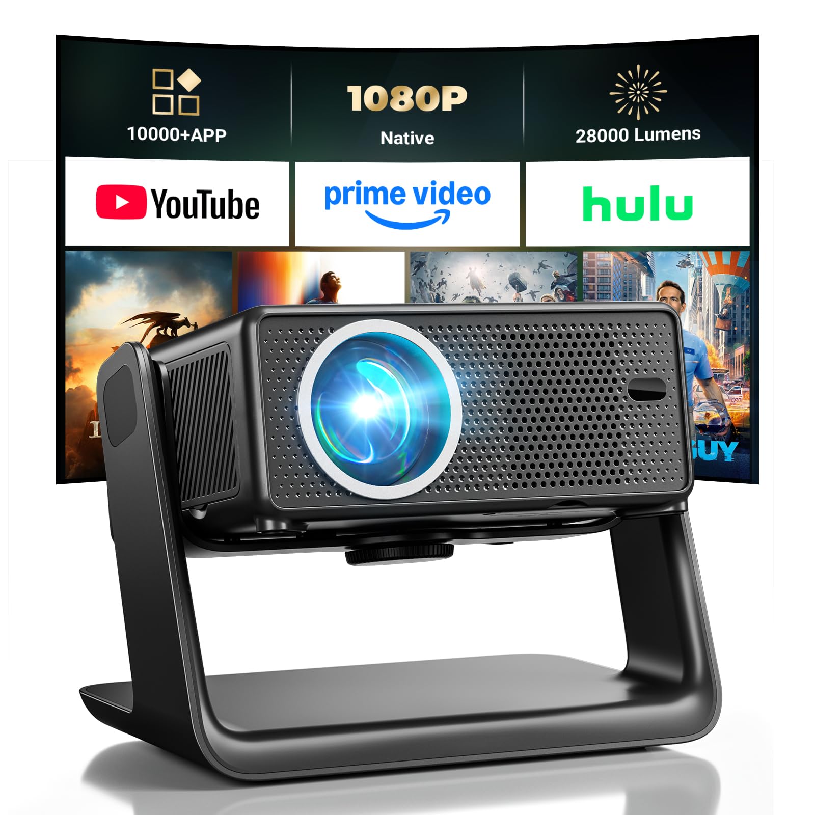 Vidéoprojecteur 1080P 28000 lumens Netflix intégré compatible 4K smart