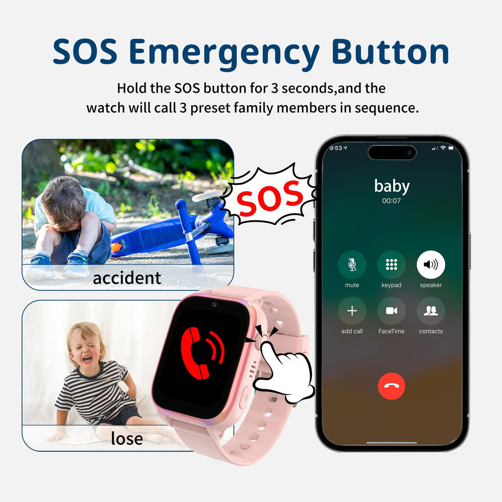 Montre connectée enfant 4G GPS téléphone appel vidéo SOS réveil sport