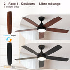 Ventilateur de plafond 132 cm LED — moteur DC silencieux été/hiver — vue 5