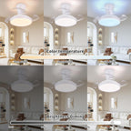 Ventilateur de plafond LED rétractable Ø55 cm — silencieux été/hiver — vue 3