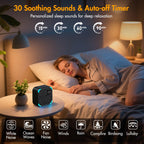 Enceinte Bluetooth 5-en-1 avec veilleuse — machine à bruit blanc, 30 sons, réveil LED