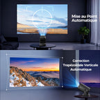 Mini vidéoprojecteur Android 1080P natif (4K pris en charge) — WiFi 6, Bluetooth 5.4, mise au point automatique