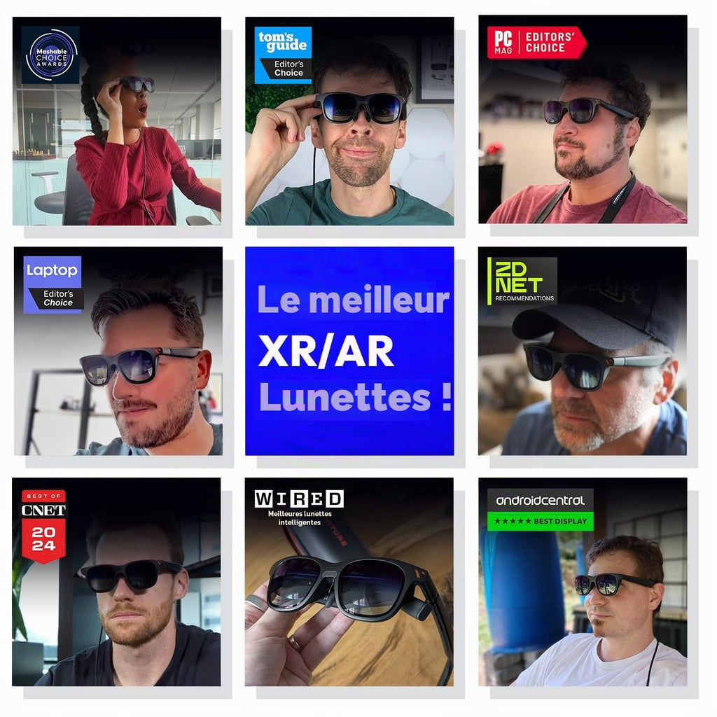 Lunettes XR AR Pro écran 135 pouces 120Hz 1000 nits audio Harman film