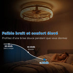 Ventilateur de plafond LED 50 cm noir — télécommande et appli, dimmable — vue 5