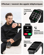 Montre connectée homme femme 1,85" Alexa — 100+ modes sport, SpO2, 3ATM