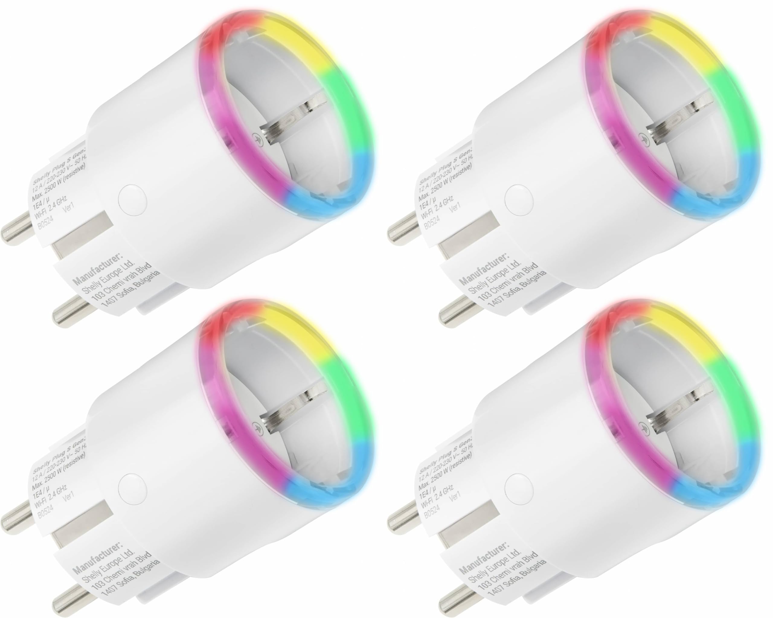 Prise connectée WiFi Matter 4 pièces, Type F Plug S Gen3 blanc