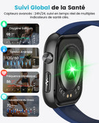 Montre connectée homme ECG HRV glycémie tension artérielle GPS sport