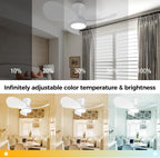 Ventilateur de plafond LED 77 cm télécommande — 2-en-1 lumière & air — vue 4