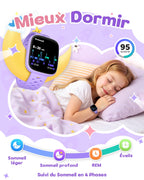 Montre connectée enfant AMOLED 1,83" — sans appli ni abonnement, podomètre