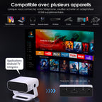 Vidéoprojecteur intelligent Full HD 1080P natif — applications intégrées, WiFi & Bluetooth, home cinéma sans fil