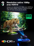 Vidéoprojecteur home cinéma 1080P natif (4K pris en charge) — HDR10 & HLG, alignement intelligent, compatible Netflix