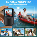 Caméra sport 4K 60fps double écran WiFi 130° stabilisation action cam