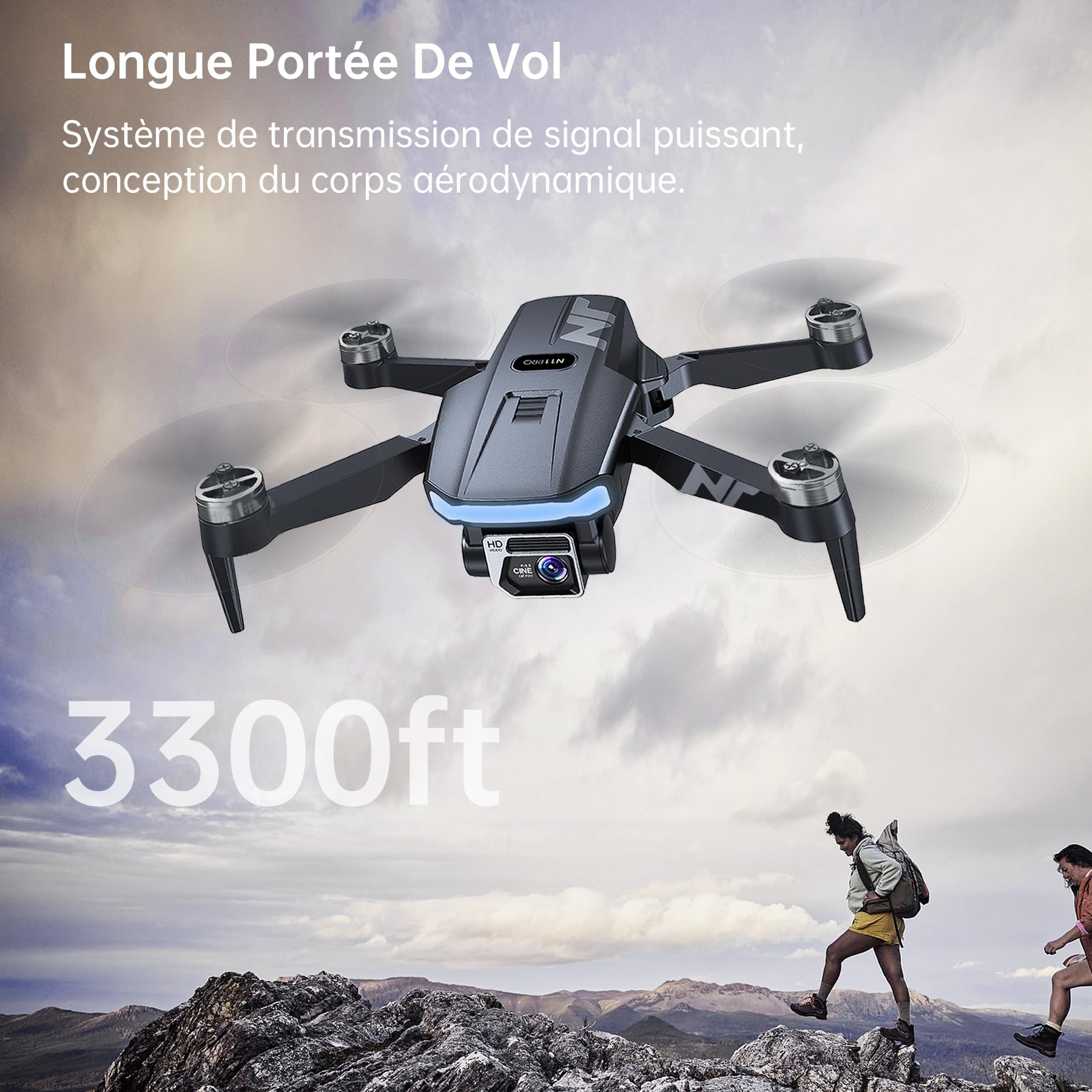 Drone GPS caméra 4K adultes 90 min de vol moteur brushless stabilisé