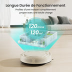 Robot aspirateur mince 2200Pa silencieux 55dB WiFi connecté app