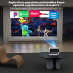 Vidéoprojecteur intelligent Full HD 1080P natif — applications intégrées, WiFi & Bluetooth, home cinéma sans fil