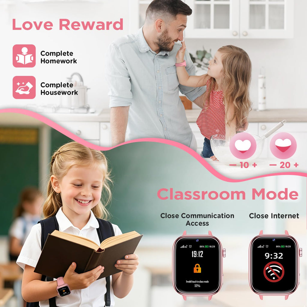Montre connectée enfant 4G appel vidéo GPS IP68 étanche SOS sécurité